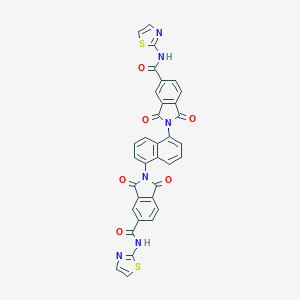 molecular formula C34H18N6O6S2 B413007 2-(5-{1,3-dioxo-5-[(1,3-thiazol-2-ylamino)carbonyl]-1,3-dihydro-2H-isoindol-2-yl}-1-naphthyl)-1,3-dioxo-N-(1,3-thiazol-2-yl)-5-isoindolinecarboxamide 