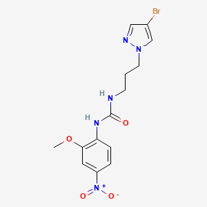 molecular formula C14H16BrN5O4 B4130077 N-[3-(4-bromo-1H-pyrazol-1-yl)propyl]-N'-(2-methoxy-4-nitrophenyl)urea CAS No. 957265-90-6