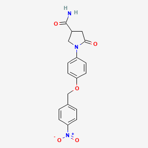 molecular formula C18H17N3O5 B4130093 1-{4-[(4-nitrobenzyl)oxy]phenyl}-5-oxo-3-pyrrolidinecarboxamide 