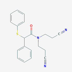 molecular formula C20H19N3OS B4130102 N,N-bis(2-cyanoethyl)-2-phenyl-2-(phenylthio)acetamide 