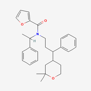 molecular formula C29H35NO3 B4130115 N-[3-(2,2-dimethyltetrahydro-2H-pyran-4-yl)-3-phenylpropyl]-N-(1-phenylethyl)-2-furamide 