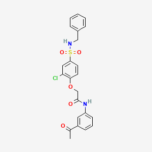 N-(3-acetylphenyl)-2-{4-[(benzylamino)sulfonyl]-2-chlorophenoxy}acetamide