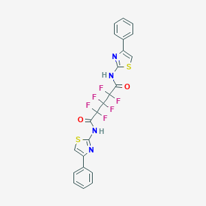 molecular formula C23H14F6N4O2S2 B413014 2,2,3,3,4,4-hexafluoro-N~1~,N~5~-bis(4-phenyl-1,3-thiazol-2-yl)pentanediamide 