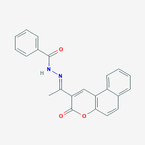 molecular formula C22H16N2O3 B413015 Benzohydrazide, N'-[1-(3-oxo-3H-naphtho[2,1-b]pyran-2-yl)ethylidene]- CAS No. 324063-41-4