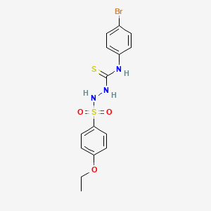 molecular formula C15H16BrN3O3S2 B4130151 N-(4-bromophenyl)-2-[(4-ethoxyphenyl)sulfonyl]hydrazinecarbothioamide 