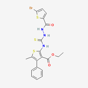 ethyl 2-[({2-[(5-bromo-2-thienyl)carbonyl]hydrazino}carbonothioyl)amino]-5-methyl-4-phenyl-3-thiophenecarboxylate