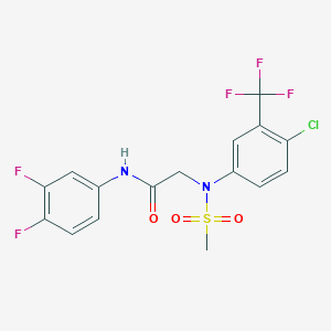 molecular formula C16H12ClF5N2O3S B4130170 N~2~-[4-chloro-3-(trifluoromethyl)phenyl]-N~1~-(3,4-difluorophenyl)-N~2~-(methylsulfonyl)glycinamide 