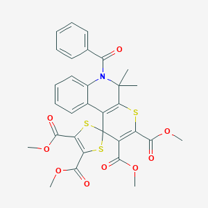 Tetramethyl 5',5'-dimethyl-6'-(phenylcarbonyl)-5',6'-dihydrospiro[1,3-dithiole-2,1'-thiopyrano[2,3-c]quinoline]-2',3',4,5-tetracarboxylate