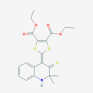 molecular formula C20H21NO4S3 B413021 diethyl 2-(2,2-dimethyl-3-sulfanylidene-1H-quinolin-4-ylidene)-1,3-dithiole-4,5-dicarboxylate CAS No. 296272-69-0