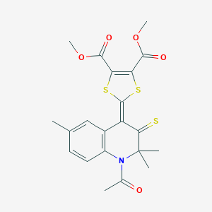 molecular formula C21H21NO5S3 B413022 Dimethyl 2-(1-acetyl-2,2,6-trimethyl-3-sulfanylidenequinolin-4-ylidene)-1,3-dithiole-4,5-dicarboxylate CAS No. 307329-33-5