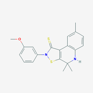 molecular formula C20H20N2OS2 B413023 2-(3-methoxyphenyl)-4,4,8-trimethyl-4,5-dihydroisothiazolo[5,4-c]quinoline-1(2H)-thione CAS No. 307329-50-6