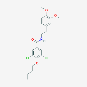 molecular formula C21H25Cl2NO4 B4130235 4-butoxy-3,5-dichloro-N-[2-(3,4-dimethoxyphenyl)ethyl]benzamide 