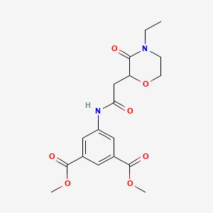 molecular formula C18H22N2O7 B4130238 dimethyl 5-{[(4-ethyl-3-oxo-2-morpholinyl)acetyl]amino}isophthalate 