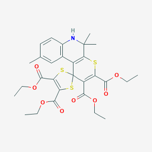 Tetraethyl 5',5',9'-trimethyl-5',6'-dihydrospiro[1,3-dithiole-2,1'-thiopyrano[2,3-c]quinoline]-2',3',4,5-tetracarboxylate