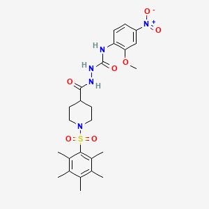 N-(2-methoxy-4-nitrophenyl)-2-({1-[(pentamethylphenyl)sulfonyl]-4-piperidinyl}carbonyl)hydrazinecarboxamide