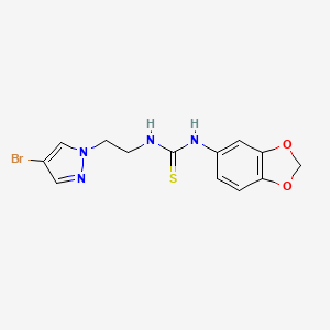 molecular formula C13H13BrN4O2S B4130255 N-1,3-benzodioxol-5-yl-N'-[2-(4-bromo-1H-pyrazol-1-yl)ethyl]thiourea 