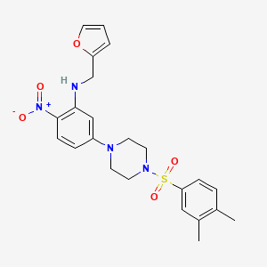 (5-{4-[(3,4-dimethylphenyl)sulfonyl]-1-piperazinyl}-2-nitrophenyl)(2-furylmethyl)amine