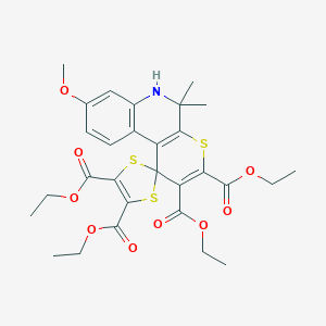 2,3,4',5'-tetrakis(ethoxycarbonyl)-8-methoxy-5,5-dimethyl-5,6-dihydrospiro(1H-thiopyrano[2,3-c]quinoline-1,2'-[1',3']-dithiole)