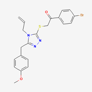 molecular formula C21H20BrN3O2S B4130279 2-{[4-allyl-5-(4-methoxybenzyl)-4H-1,2,4-triazol-3-yl]thio}-1-(4-bromophenyl)ethanone 