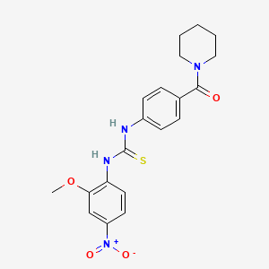 molecular formula C20H22N4O4S B4130281 N-(2-methoxy-4-nitrophenyl)-N'-[4-(1-piperidinylcarbonyl)phenyl]thiourea 