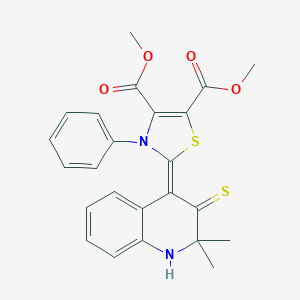 dimethyl (2Z)-2-(2,2-dimethyl-3-sulfanylidene-1H-quinolin-4-ylidene)-3-phenyl-1,3-thiazole-4,5-dicarboxylate
