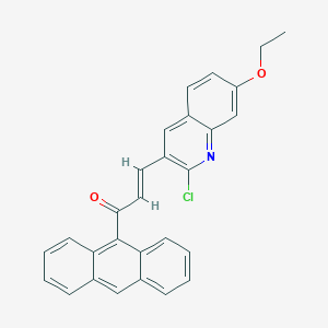 molecular formula C28H20ClNO2 B413031 1-(9-Anthryl)-3-(2-chloro-7-ethoxy-3-quinolinyl)-2-propen-1-one 