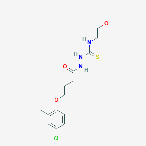 molecular formula C15H22ClN3O3S B4130317 2-[4-(4-chloro-2-methylphenoxy)butanoyl]-N-(2-methoxyethyl)hydrazinecarbothioamide 