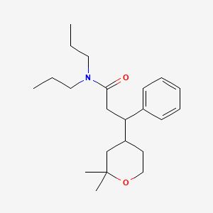 molecular formula C22H35NO2 B4130325 3-(2,2-dimethyltetrahydro-2H-pyran-4-yl)-3-phenyl-N,N-dipropylpropanamide 