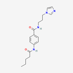molecular formula C18H24N4O2 B4130339 N-[3-(1H-imidazol-1-yl)propyl]-4-(pentanoylamino)benzamide 