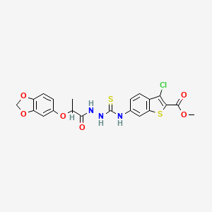 methyl 6-[({2-[2-(1,3-benzodioxol-5-yloxy)propanoyl]hydrazino}carbonothioyl)amino]-3-chloro-1-benzothiophene-2-carboxylate