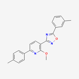 molecular formula C22H19N3O2 B4130356 2-methoxy-6-(4-methylphenyl)-3-[5-(3-methylphenyl)-1,2,4-oxadiazol-3-yl]pyridine 