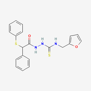 N-(2-furylmethyl)-2-[phenyl(phenylthio)acetyl]hydrazinecarbothioamide