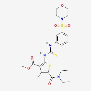 molecular formula C23H30N4O6S3 B4130394 methyl 5-[(diethylamino)carbonyl]-4-methyl-2-[({[3-(4-morpholinylsulfonyl)phenyl]amino}carbonothioyl)amino]-3-thiophenecarboxylate 