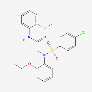 molecular formula C23H23ClN2O4S2 B4130427 N~2~-[(4-chlorophenyl)sulfonyl]-N~2~-(2-ethoxyphenyl)-N~1~-[2-(methylthio)phenyl]glycinamide 