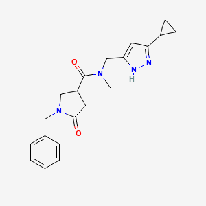 N-[(5-cyclopropyl-1H-pyrazol-3-yl)methyl]-N-methyl-1-(4-methylbenzyl)-5-oxopyrrolidine-3-carboxamide