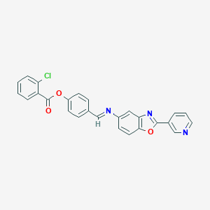 4-({[2-(3-Pyridinyl)-1,3-benzoxazol-5-yl]imino}methyl)phenyl 2-chlorobenzoate
