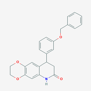 molecular formula C24H21NO4 B4130430 9-[3-(benzyloxy)phenyl]-2,3,8,9-tetrahydro[1,4]dioxino[2,3-g]quinolin-7(6H)-one 