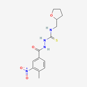molecular formula C14H18N4O4S B4130438 2-(4-methyl-3-nitrobenzoyl)-N-(tetrahydro-2-furanylmethyl)hydrazinecarbothioamide 
