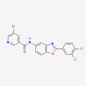 molecular formula C19H10BrCl2N3O2 B4130444 5-bromo-N-[2-(3,4-dichlorophenyl)-1,3-benzoxazol-5-yl]nicotinamide 