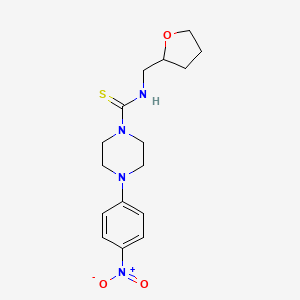 molecular formula C16H22N4O3S B4130473 4-(4-nitrophenyl)-N-(tetrahydro-2-furanylmethyl)-1-piperazinecarbothioamide 