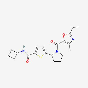 molecular formula C20H25N3O3S B4130496 N-cyclobutyl-5-{1-[(2-ethyl-4-methyl-1,3-oxazol-5-yl)carbonyl]-2-pyrrolidinyl}-2-thiophenecarboxamide 