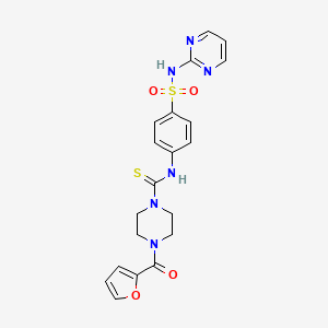 molecular formula C20H20N6O4S2 B4130528 4-(2-furoyl)-N-{4-[(2-pyrimidinylamino)sulfonyl]phenyl}-1-piperazinecarbothioamide 