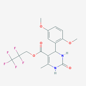 molecular formula C17H17F5N2O5 B413055 2,2,3,3,3-Pentafluoropropyl 4-(2,5-dimethoxyphenyl)-6-methyl-2-oxo-1,2,3,4-tetrahydropyrimidine-5-carboxylate CAS No. 296263-02-0