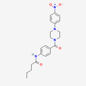 molecular formula C22H26N4O4 B4130577 N-(4-{[4-(4-nitrophenyl)-1-piperazinyl]carbonyl}phenyl)pentanamide 