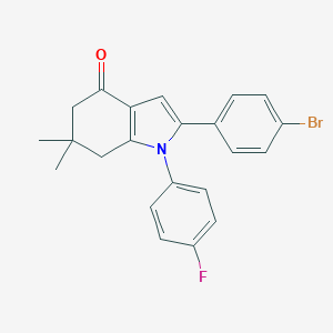 molecular formula C22H19BrFNO B413060 2-(4-bromophenyl)-1-(4-fluorophenyl)-6,6-dimethyl-1,5,6,7-tetrahydro-4H-indol-4-one CAS No. 96757-24-3