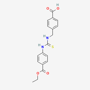 molecular formula C18H18N2O4S B4130612 4-{[({[4-(ethoxycarbonyl)phenyl]amino}carbonothioyl)amino]methyl}benzoic acid 