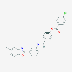 4-({[3-(5-Methyl-1,3-benzoxazol-2-yl)phenyl]imino}methyl)phenyl 4-chlorobenzoate