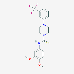 N-(3,4-dimethoxyphenyl)-4-[3-(trifluoromethyl)phenyl]-1-piperazinecarbothioamide