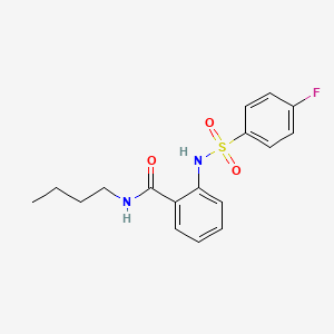 molecular formula C17H19FN2O3S B4130628 N-butyl-2-{[(4-fluorophenyl)sulfonyl]amino}benzamide 