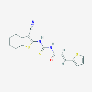 molecular formula C17H15N3OS3 B413063 N-(3-cyano-4,5,6,7-tetrahydro-1-benzothien-2-yl)-N'-[3-(2-thienyl)acryloyl]thiourea 